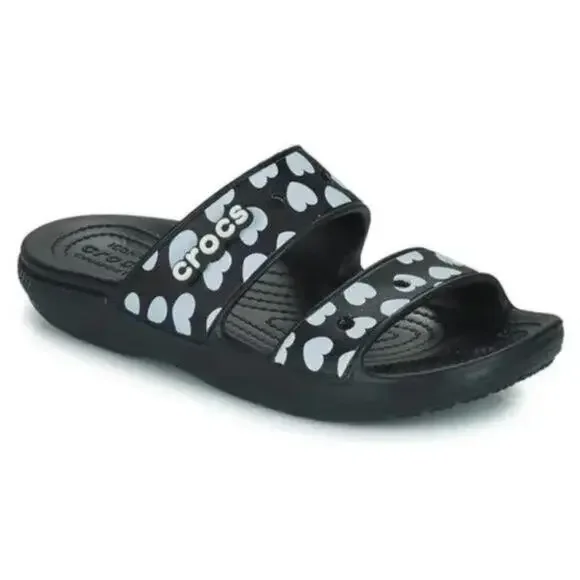 Crocs Heart Print Sandals Men's Size 15 Shoes NEW